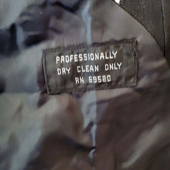 Vintage Jackie Vital Men’s Suit Jacket Size 38L Black Poly Blend - Picture 5 of 6